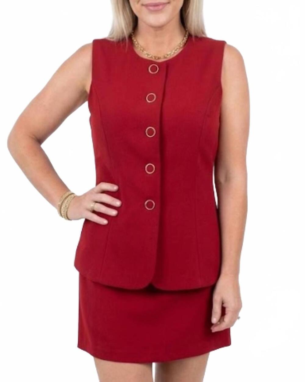 NEW ENTRO caroline vest and shorts set in fuchsia